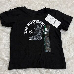 NWT The Notorious B.IG. Short Sleeve Black T-Shirt Size 18M